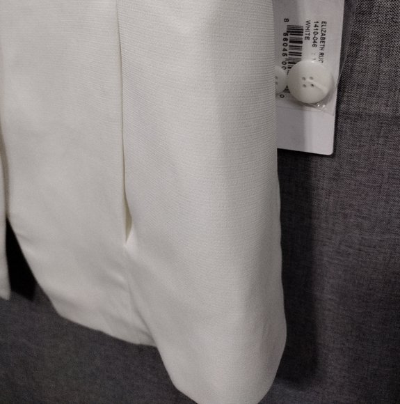 NWT Bishop & Young Blazer Women's M White Office Career Business Casual Retro - Picture 4 of 12